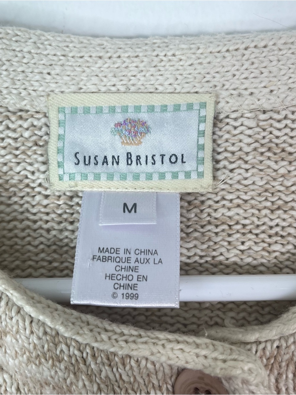 Vintage 1999 Susan Bristol Farm Garden 3D Embroidered Cardigan Sweater M - Picture 5 of 8